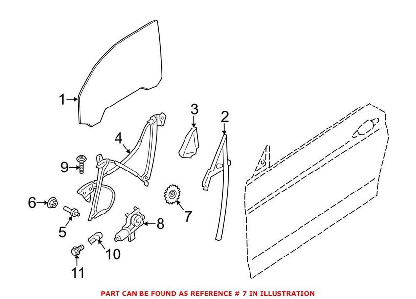 BMW Power Window Motor Gear 51337184604